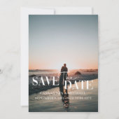 Minimalistisches Foto Hochzeitsszenario Speichern Einladung (Vorderseite)