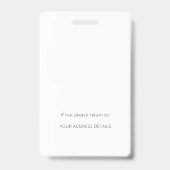 Minimalistisches Foto-ID-Logo Ausweis (Rückseite)