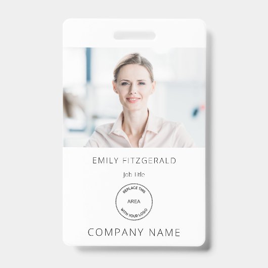 Minimalistisches Foto-ID-Logo Ausweis (Vorderseite)