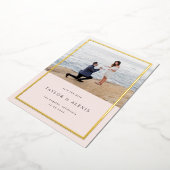 Minimalistisches Foto in Rosa Save the Date Folieneinladung (Gedreht)