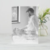 Minimalistisches Foto intime Hochzeit Einladung (Stehend Vorderseite)