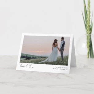 Minimalistisches Foto Kalligrafie eingewickelt Dankeskarte