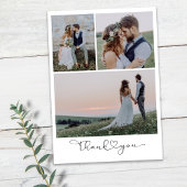 Minimalistisches Foto Kalligrafie-Hochzeit Dankeskarte