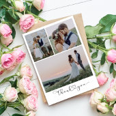 Minimalistisches Foto Kalligrafie-Hochzeit Dankeskarte