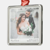 Minimalistisches Foto Kalligrafie-Hochzeit Ornament Aus Metall (Links)