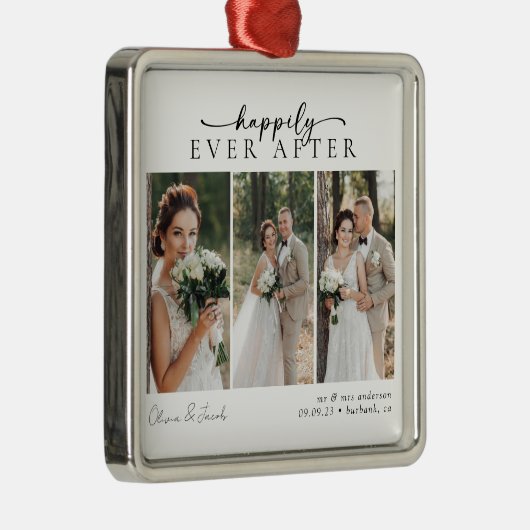 Minimalistisches Foto Kalligrafie-Hochzeit Ornament Aus Metall (Rechts)