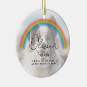 Minimalistisches Foto Keepake Pet Memorial Keramik Ornament (Rechts)