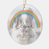 Minimalistisches Foto Keepake Pet Memorial Keramik Ornament (Links)