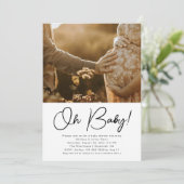 Minimalistisches Foto Kinderdusche Einladung (Stehend Vorderseite)