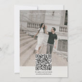 Minimalistisches Foto Klassischer QR-Code Save The Einladung (Rückseite)