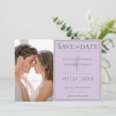 Minimalistisches Foto | Lavendel Save the Date (Stehend Vorderseite)