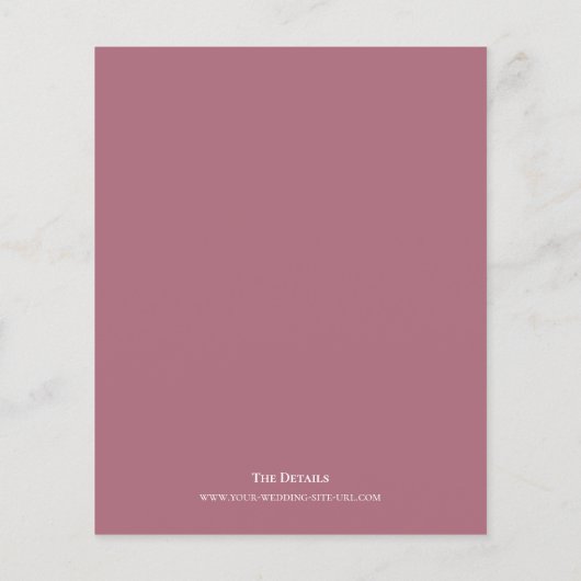 Minimalistisches Foto Mauve HAUSHALT Hochzeit Einl (Rückseite)
