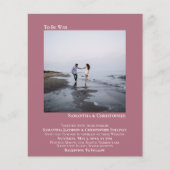 Minimalistisches Foto Mauve HAUSHALT Hochzeit Einl (Vorderseite)