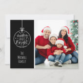 Minimalistisches Foto Merry Bright Weihnachten (Vorderseite)
