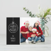 Minimalistisches Foto Merry Bright Weihnachten (Stehend Vorderseite)
