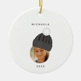 Minimalistisches Foto mit Black Hat Christmas Keramik Ornament