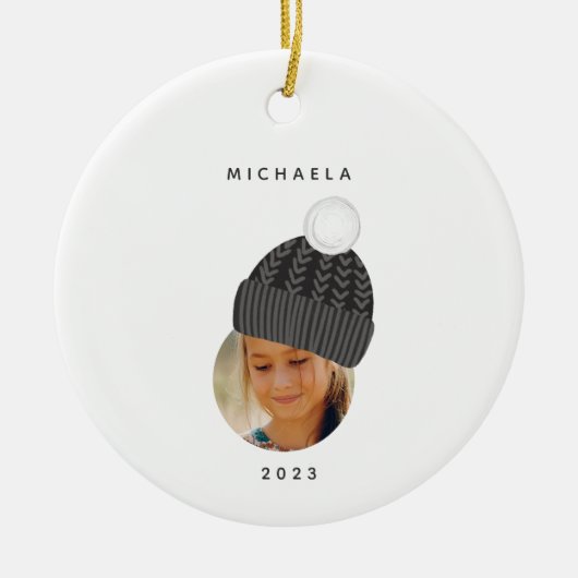 Minimalistisches Foto mit Black Hat Christmas Keramik Ornament (Vorne)