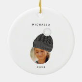 Minimalistisches Foto mit Black Hat Christmas Keramik Ornament (Hinten)