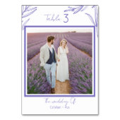 Minimalistisches Foto mit Blumenmuster und Anzahl Tischnummer (Rückseite)