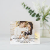 Minimalistisches Foto mit elegantem Skript Ankündigungspostkarte (Stehend Vorderseite)