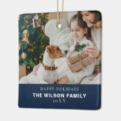 Minimalistisches Foto mit Haustieren Weihnachten Keramikornament (Links)