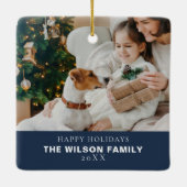 Minimalistisches Foto mit Haustieren Weihnachten Keramikornament (Rückseite)