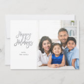Minimalistisches Foto mit Silver Sparkle Happy Hol (Vorderseite)