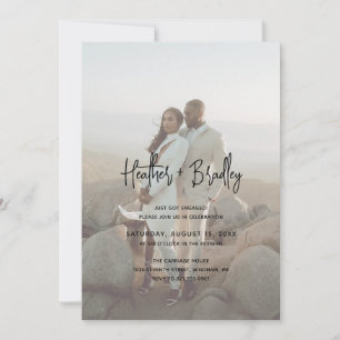 Minimalistisches Foto Moderne Engagement-Partei Einladung