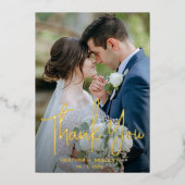 Minimalistisches Foto Moderne Hochzeit Dankeschön- Folieneinladung (Vorderseite)