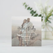 Minimalistisches Foto Moderne Hochzeit Einladung (Stehend Vorderseite)
