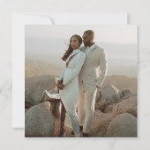 Minimalistisches Foto Moderne Hochzeit Einladung (Rückseite)