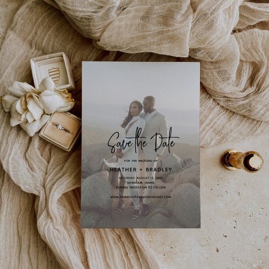 Minimalistisches Foto Moderne Hochzeit Save The Date