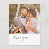 Minimalistisches Foto Moderne Hochzeit Vielen Dank Postkarte (Vorderseite)