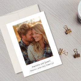 Minimalistisches Foto | Moderne Hochzeitseinladung Save The Date