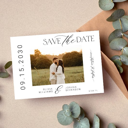 Minimalistisches Foto moderne Typografie Drehbuch  Save The Date