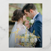 Minimalistisches Foto Moderne Vielen Dank Folie Einladungspostkarte (Vorderseite)