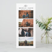 Minimalistisches Foto Monogram Einfache Hochzeit Save The Date (Stehend Vorderseite)