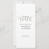 Minimalistisches Foto Monogram Einfache Hochzeit Save The Date (Rückseite)