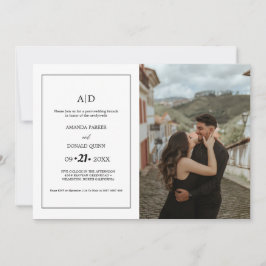 Minimalistisches Foto Monogramm Voreilig-Brunch Einladung