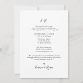 Minimalistisches Foto nach Hochzeitsdatum Ankündigung (Rückseite)