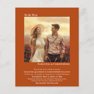 Minimalistisches Foto Orange BUDGET Hochzeit Einla
