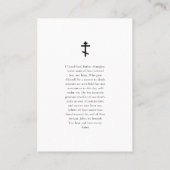 Minimalistisches Foto Orthodoxe Beerdigungskarte Platzkarte (Rückseite)