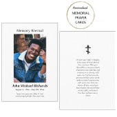 Minimalistisches Foto Orthodoxe Beerdigungskarte Platzkarte