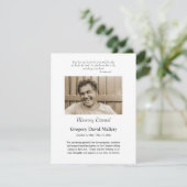 Minimalistisches Foto Orthodoxe Christliche Beerdi Dankeskarte (Stehend Vorderseite)