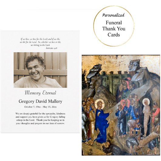 Minimalistisches Foto Orthodoxe Christliche Beerdi Dankeskarte