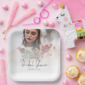 Minimalistisches Foto-Overlay-Brautparty Pappteller (Party)