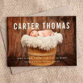 Minimalistisches Foto Overlay Geburtsankündigung Ankündigung