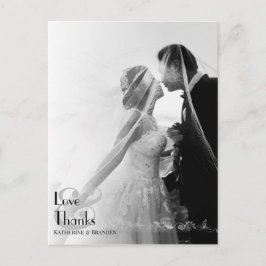 Minimalistisches Foto Overlay Moderne Hochzeit Dan Postkarte