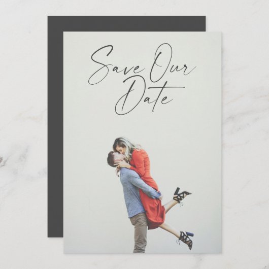 Minimalistisches Foto-Overlay Save The Date (Vorne/Hinten)