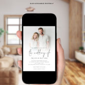 Minimalistisches Foto-Overlay-Script QR-Code-Hochz Einladung